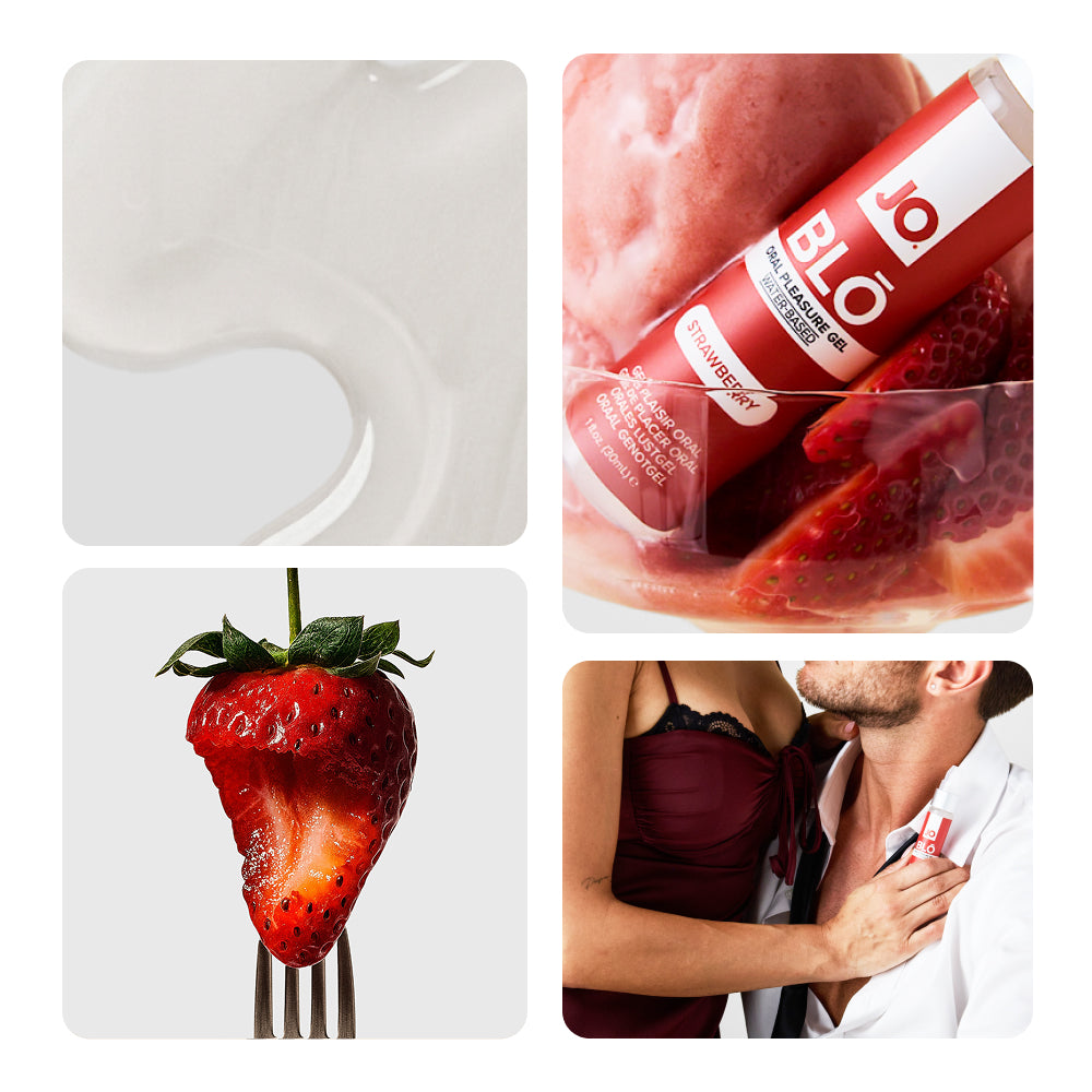 JO Blo Strawberry - Strawberry Flavoured Oral Pleasure Gel - 30 ml Bottle - 10151