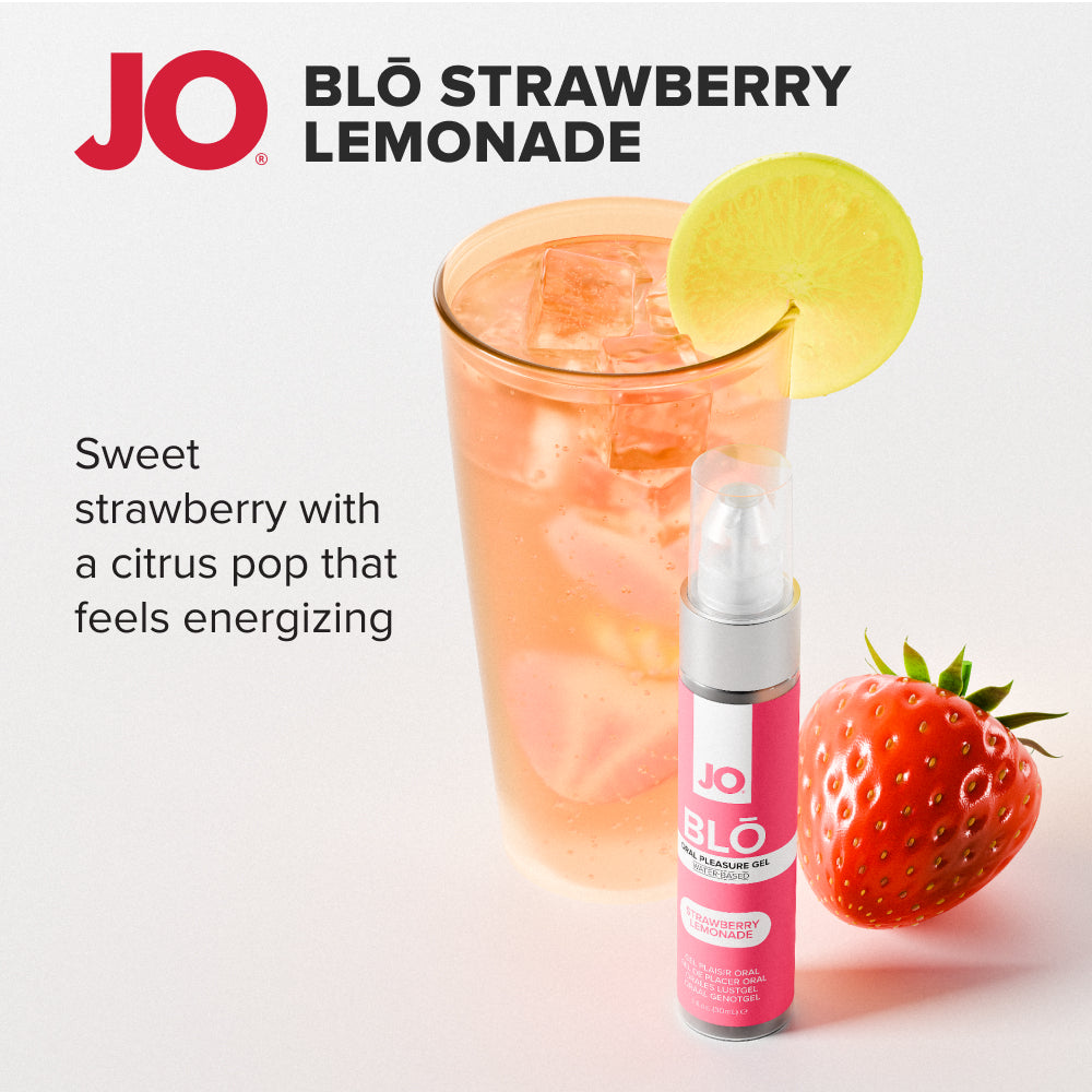 JO Blo Strawberry Lemonade - Strawberry Lemonade Flavoured Oral Pleasure Gel - 30 ml Bottle - 10153