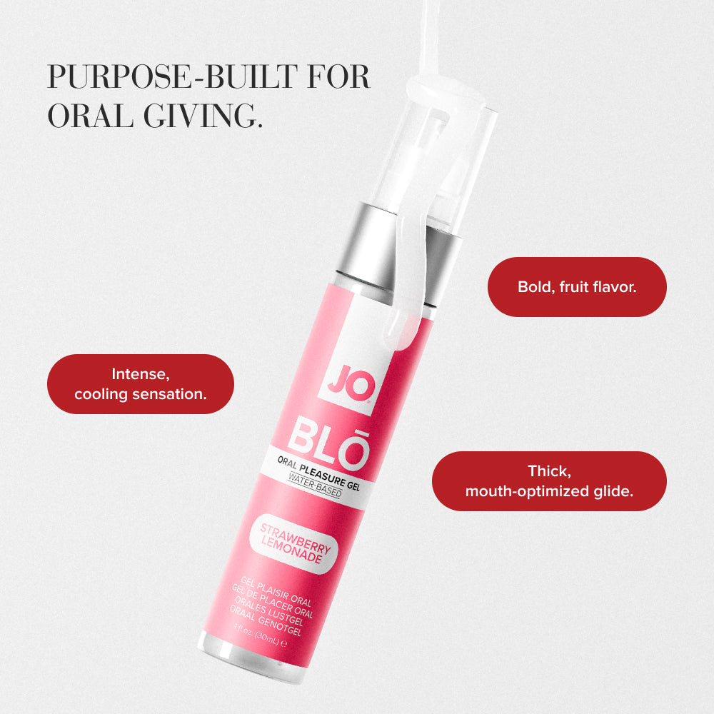 JO Blo Strawberry Lemonade - Strawberry Lemonade Flavoured Oral Pleasure Gel - 30 ml Bottle - 10153