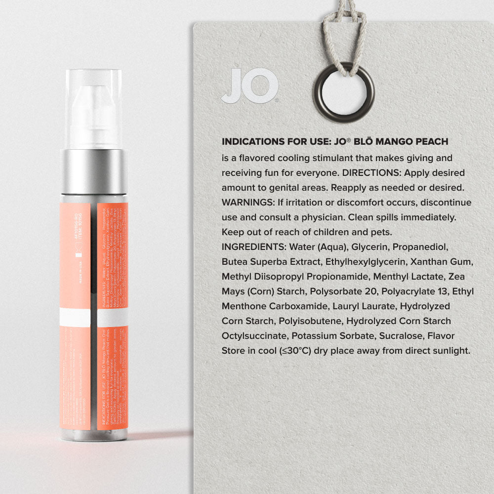 JO Blo Mango Peach - Mango Peach Flavoured Oral Pleasure Gel - 30 ml Bottle - 10156