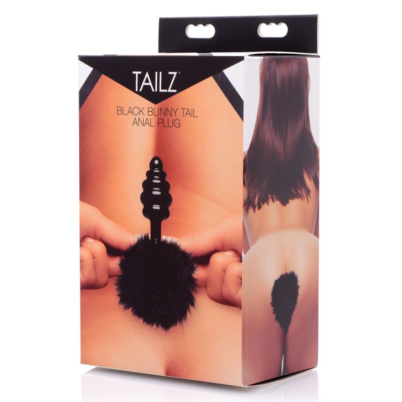 Black Bunny Tail Anal Plug-AE563