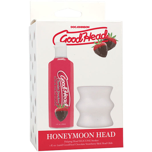 GoodHead Honeymoon Head - Kit - Chocolate Strawberry GoodHead Glide with Helping Head Stroker-1363-22-BX