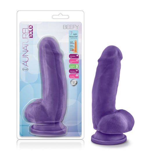 Au Naturel Bold Beefy 7in Dildo Purple-BL-36441