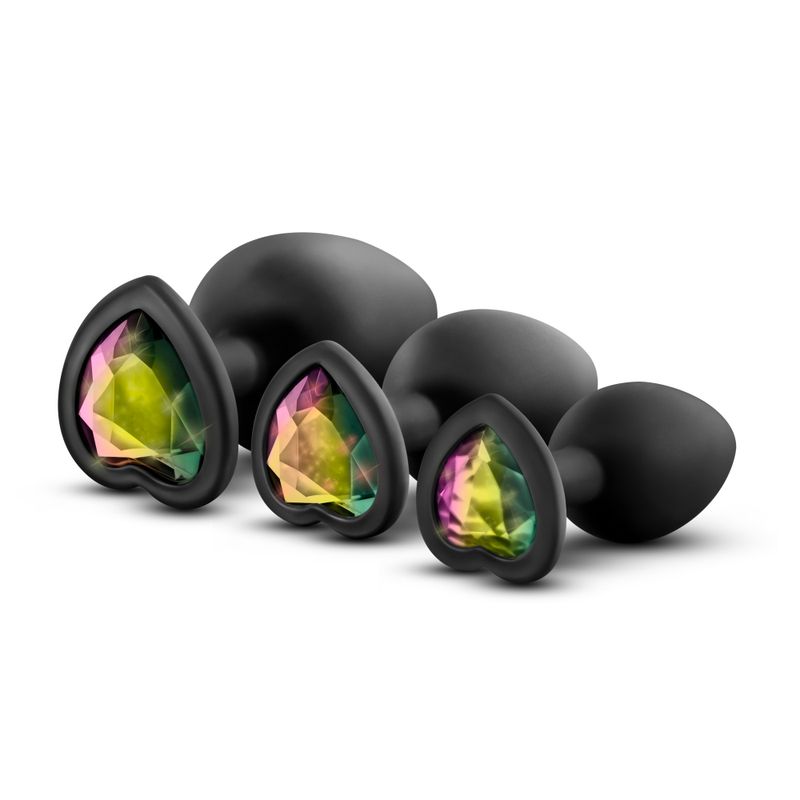 Luxe Bling Plugs Training Kit Black With Rainbow Gems-BL-395815
