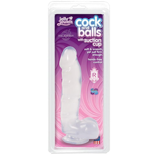 Cock And Balls With Suction Cup Diamond Clear-7013-03-CD
