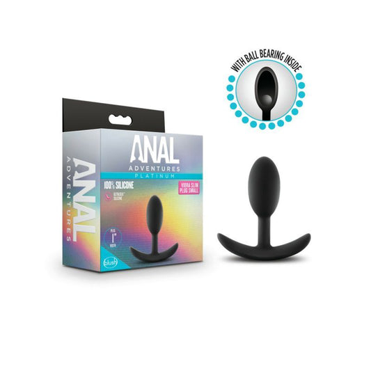 Anal Adventures Platinum Silicone Vibra Slim Plug Small-BL-11845