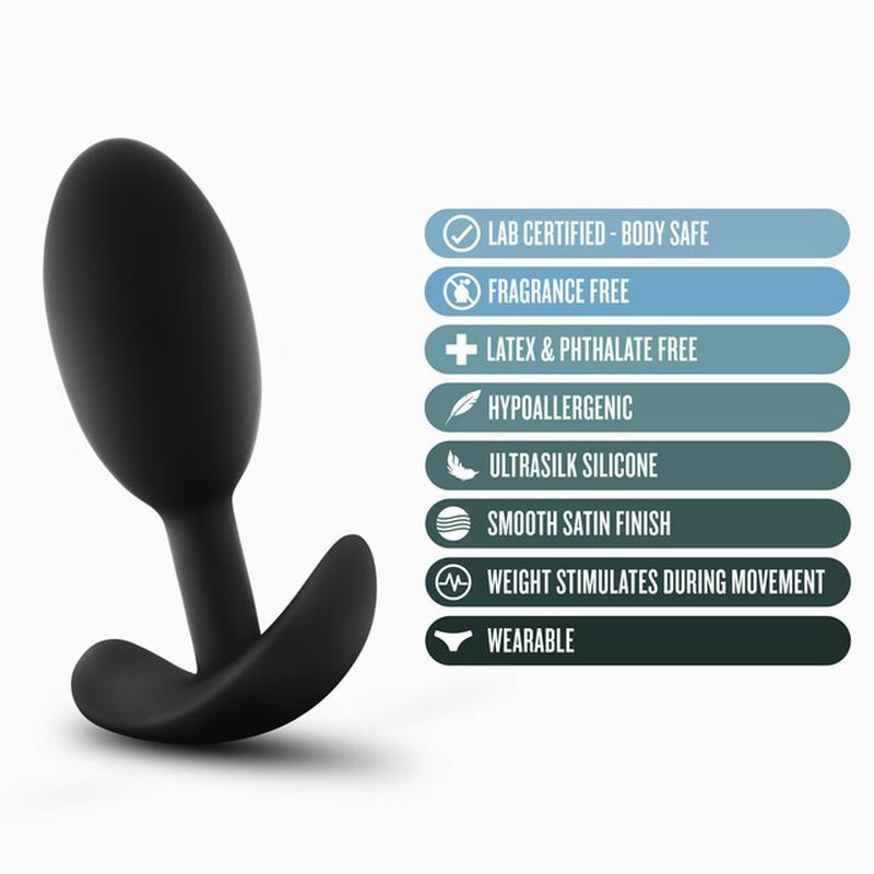 Anal Adventures Platinum Silicone Vibra Slim Plug Medium-BL-11875