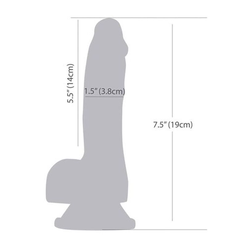 Luke 7.5in Glow in the Dark Dildo w Balls Blue-87519