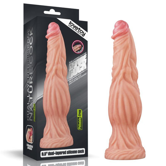Nature Cock 9.5in Dual Layer Huge ALIEN Silicone Dildo-LV411025