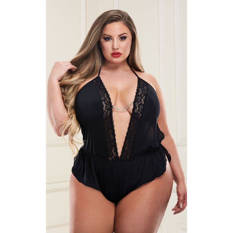 Sexy Satin Teddy-BLW3194-BLK-Q
