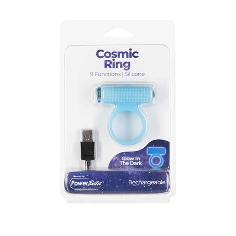 Power Bullet Cosmic Cock Ring w Bullet Glow in the Dark-52466