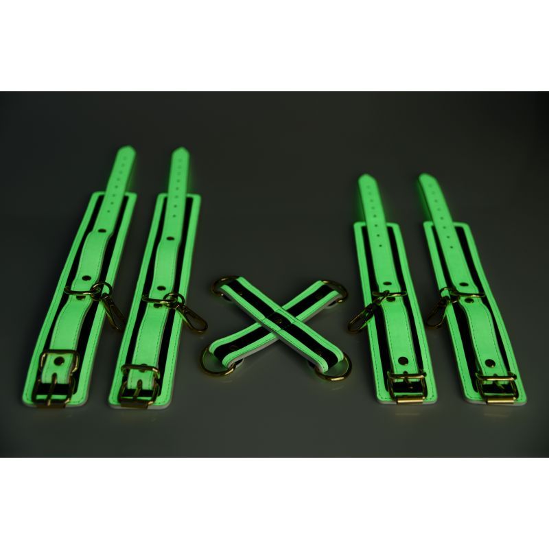 Kink In the Dark Glowing Hog Tie Set Fluro Green-AG622-GRN