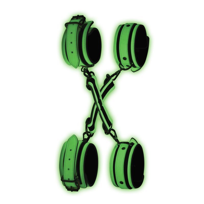 Kink In the Dark Glowing Hog Tie Set Fluro Green-AG622-GRN