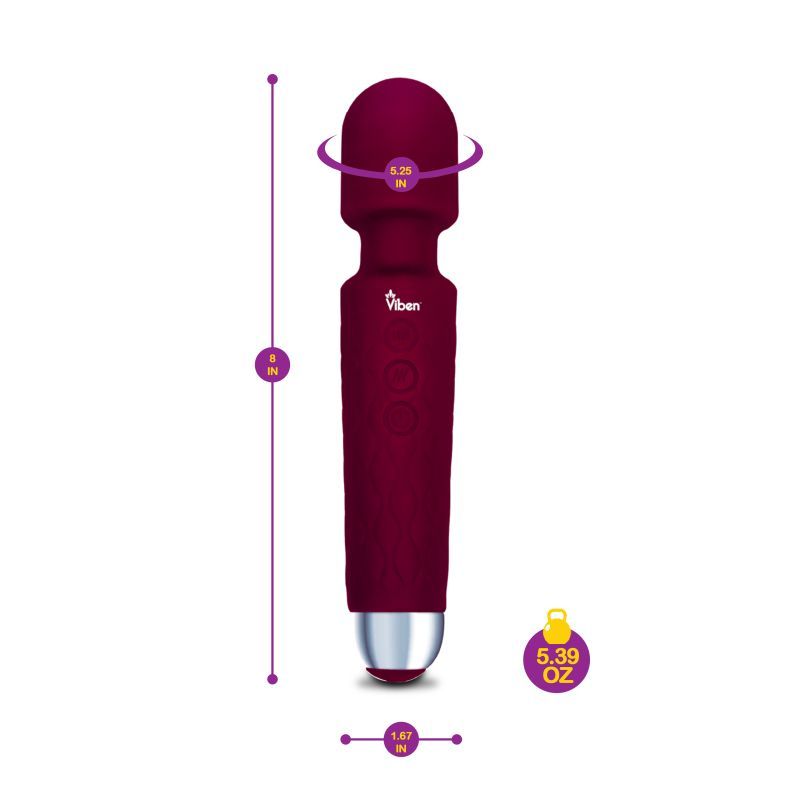 Viben Tempest Rechargeable Wand Massager Ruby-VB-75003-RUBY