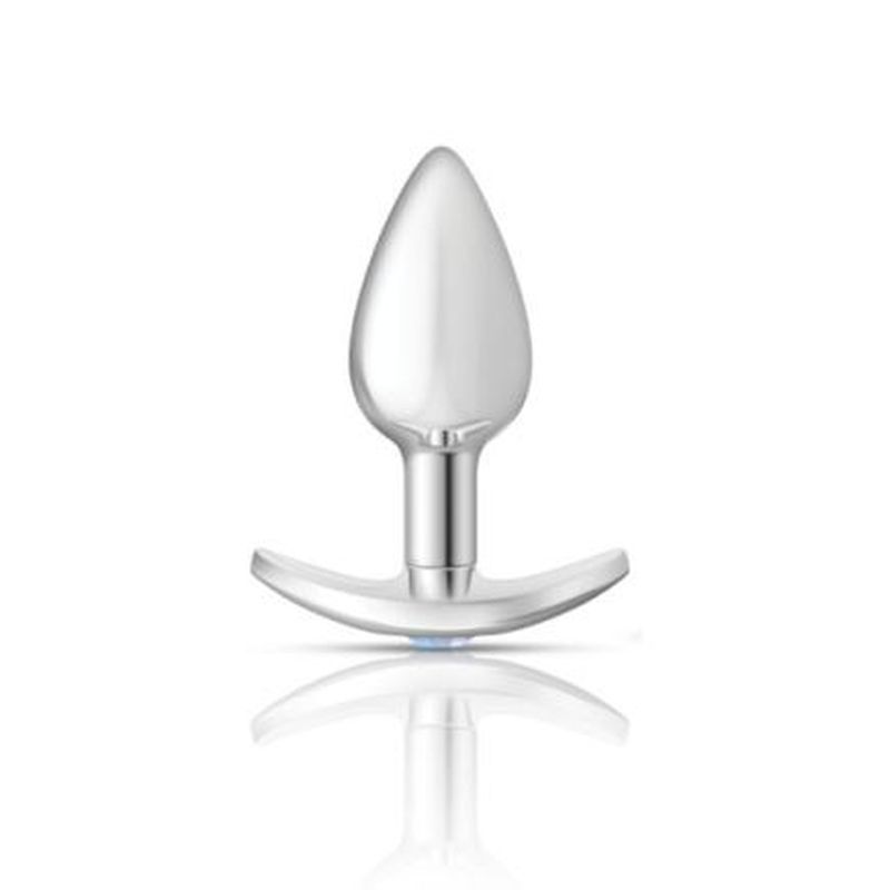 Cheeky Charms Silver Anchor Butt Plug w Clear and Pink Jewel Kit-VB-CC9140-S
