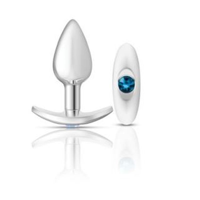 Cheeky Charms Silver Anchor Butt Plug w Clear and Pink Jewel Kit-VB-CC9140-S