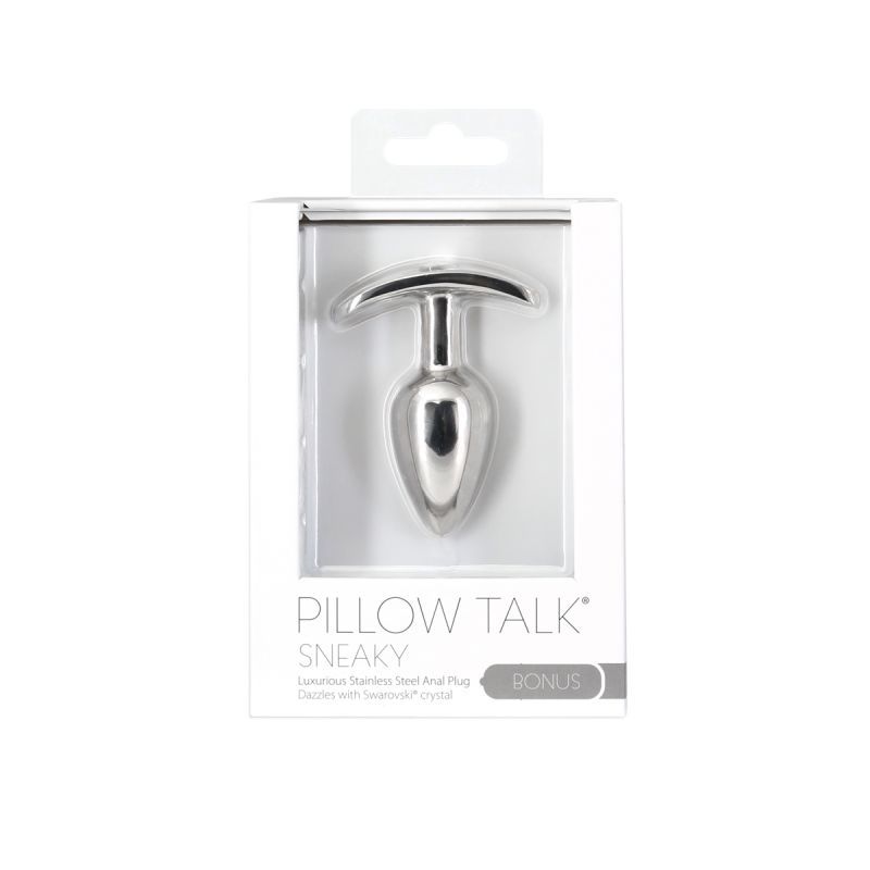Pillow Talk Sneaky Luxurious Stainless Steel Anal Plug w Swarovski Crystal-36725