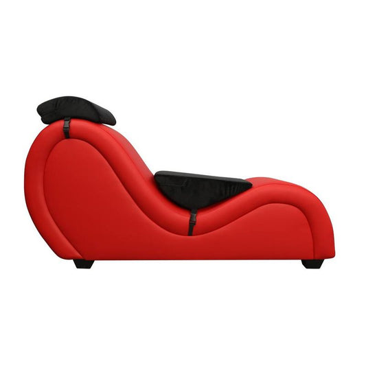 Kama Sutra Mebon Chaise Love Lounge Red w Black Pillows-A125-PUP-RED