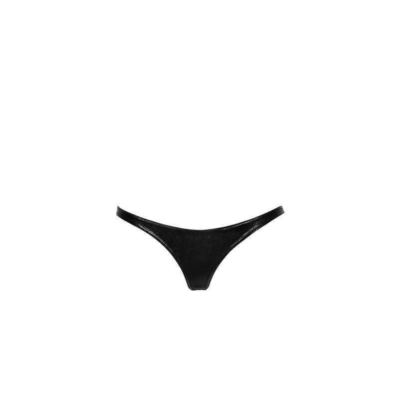 Snake Wetlook Thong-P009-BLK-S