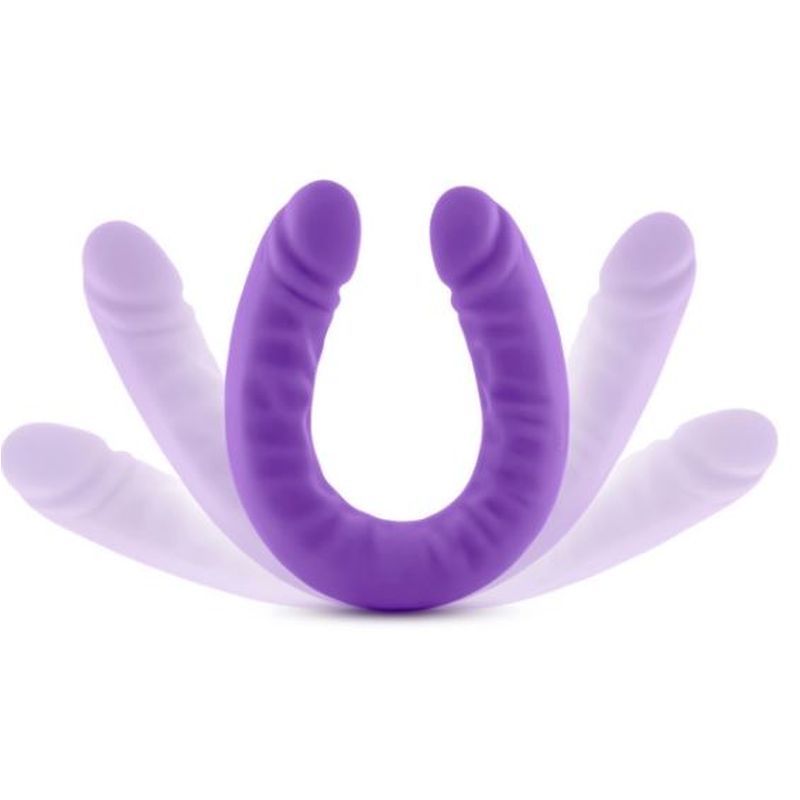 Ruse Silicone Slim 18in Purple Double Dong-BL-32291