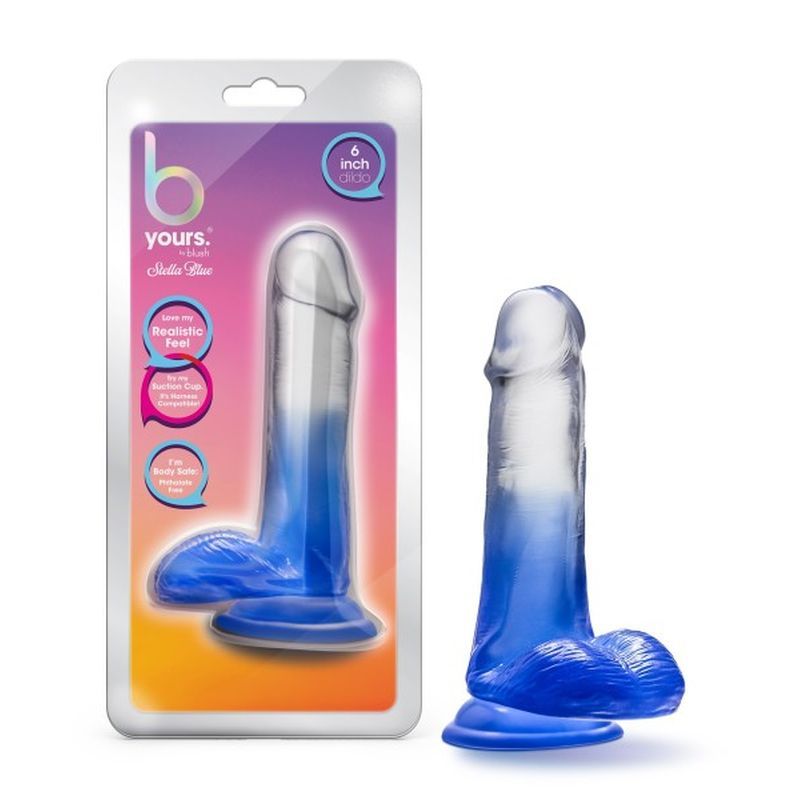 B Yours Morning Dew 6in Dildo Stella Blue-BL-38502