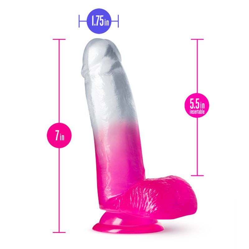 B Yours Sugar Magnolia 7in Dildo Fuchsia-BL-38500