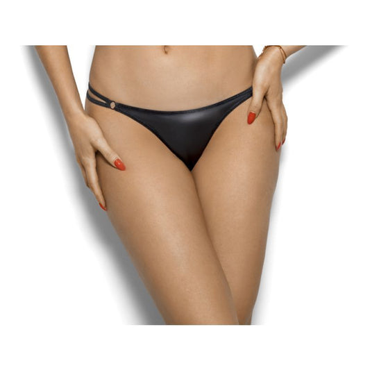Stretch Wetlook G-String Black-V-8338-BLK-S