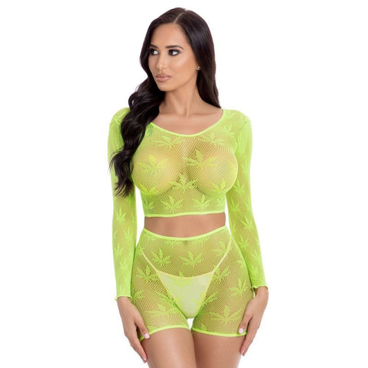 Leaf It To Me Short Set Green-23081-GRN-O/S