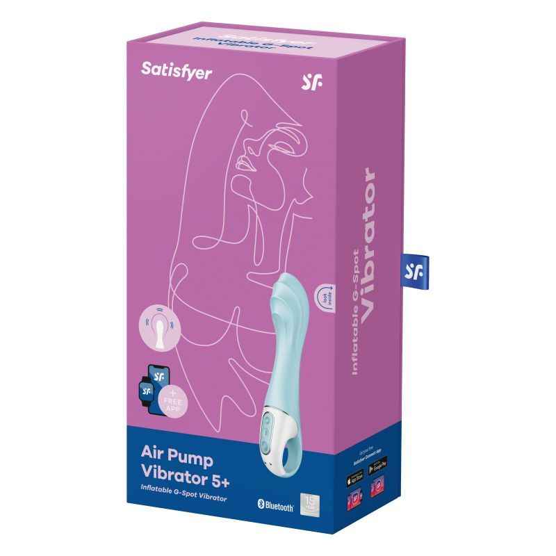 Satisfyer Air Pump Vibrator 5+ Blue-4038544