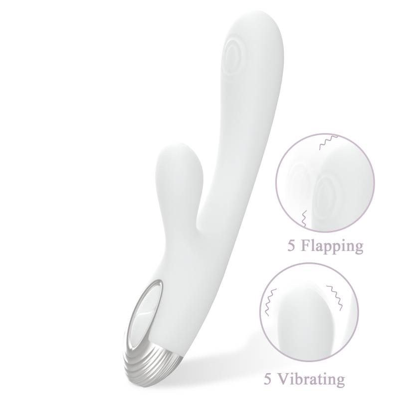 Pada Rabbit and G-Spot Pulsing Vibrator White-V-71