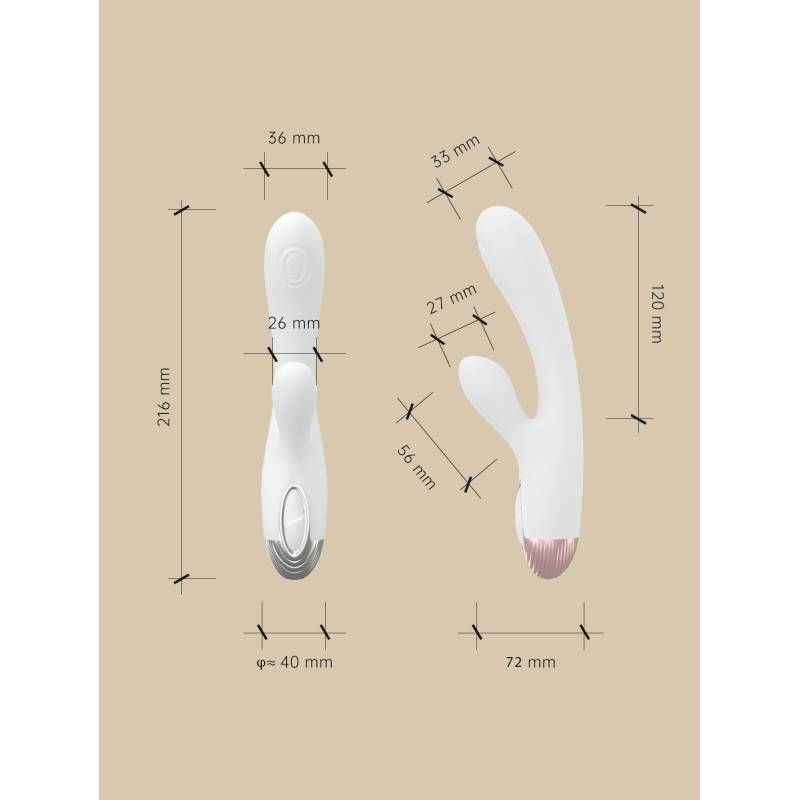 Pada Rabbit and G-Spot Pulsing Vibrator White-V-71