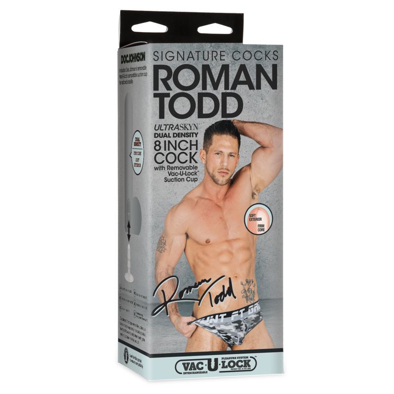 Roman Todd 8in Ultraskyn Cock w Removable Vac-U-Lock Suction Cup Vanilla-8160-33-BX