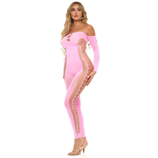 Diamond Drippin Bodystocking Pink-27057-PNK-O/S