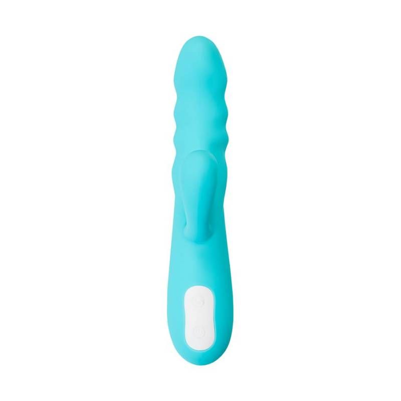 JOS Merry Swirl Rotating Shaft Rabbit Vibrator Blue-783047
