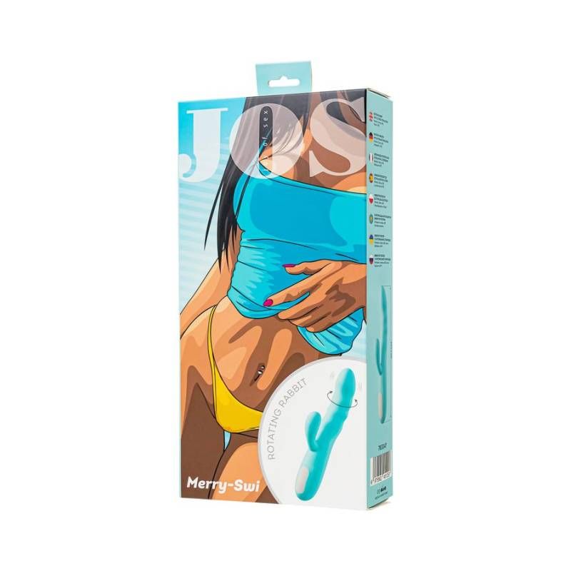 JOS Merry Swirl Rotating Shaft Rabbit Vibrator Blue-783047