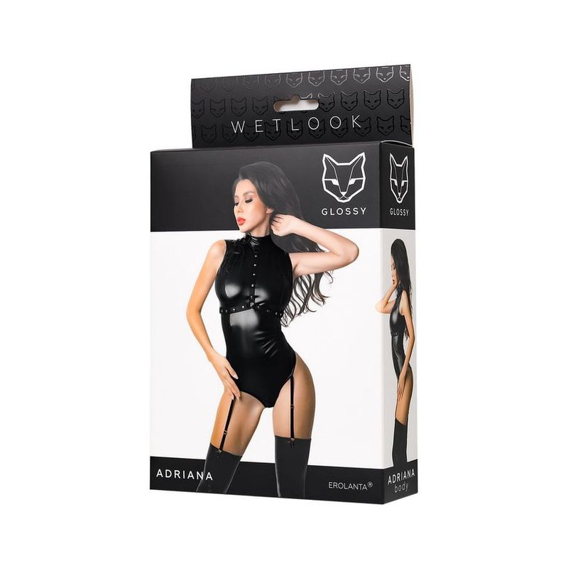Glossy Adriana Bodysuit-955041-BLK-S