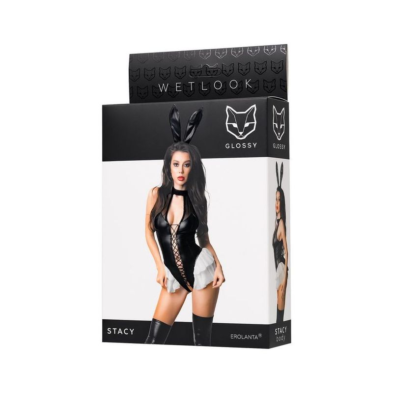 Glossy Stacy Bodysuit-955044-BLK-S