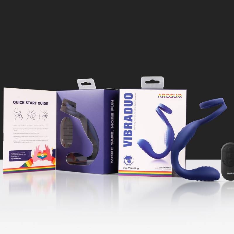VibraDuo Vibrating Anal Probe and Perineum Stim with Cockring-ARS-G04002VD