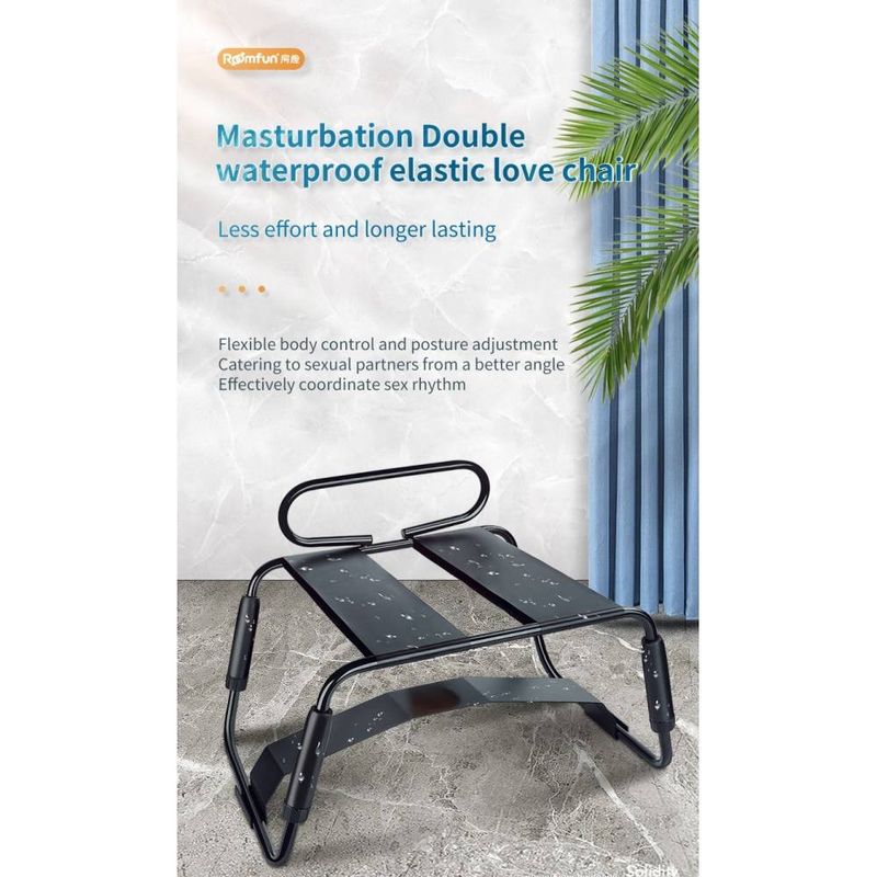 Sex Chair Adjustable Height Black w Handle and Arch Bridge-YDA-013TZ