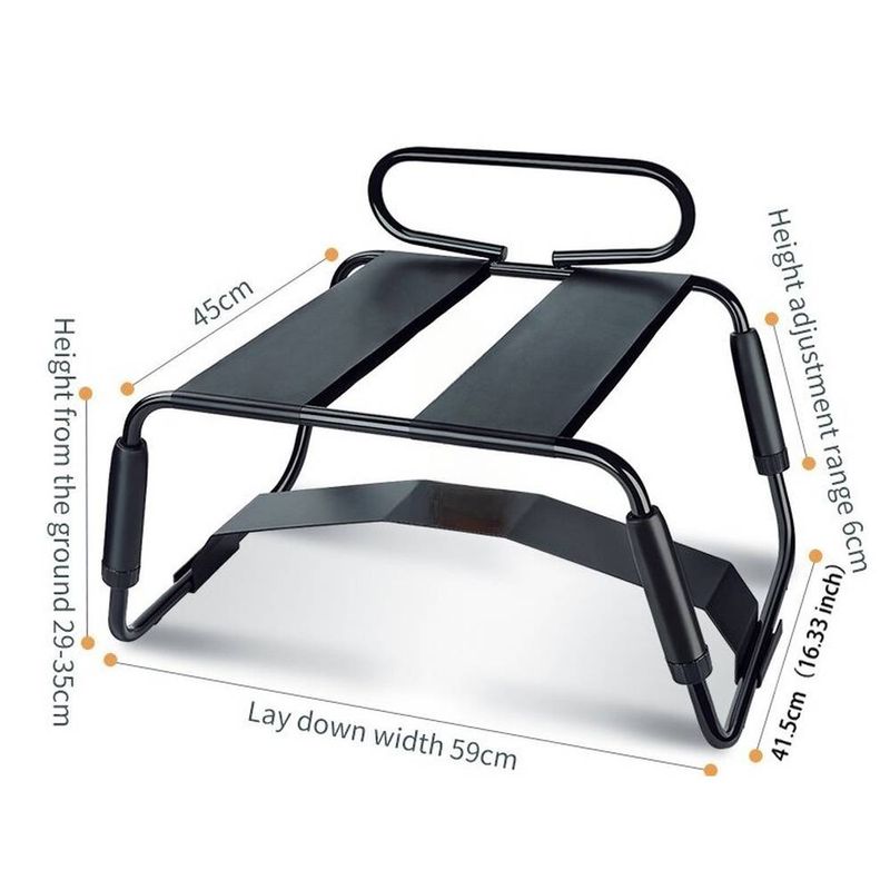 Sex Chair Adjustable Height Black w Handle and Arch Bridge-YDA-013TZ