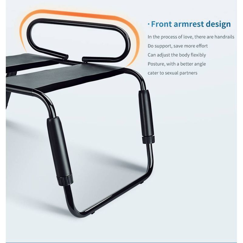 Sex Chair Adjustable Height Black w Handle and Arch Bridge-YDA-013TZ