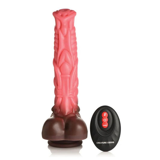 Deluxe Centaur Thrusting & Vibrating Silicone Dildo-AH328