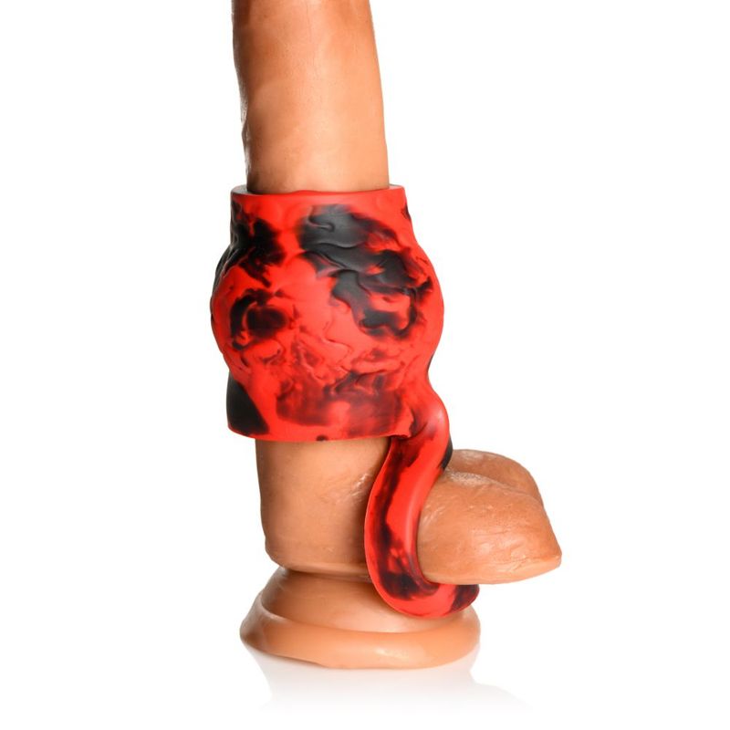 Hell Hound Silicone Penis Sleeve + Ball Stretcher-AH471-M