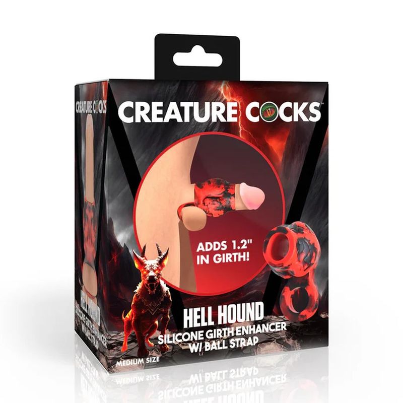 Hell Hound Silicone Penis Sleeve + Ball Stretcher-AH471-M