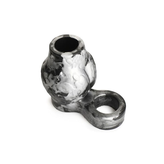 Night Prowler Silicone Penis Sleeve + Ball Stretcher-AH472-L