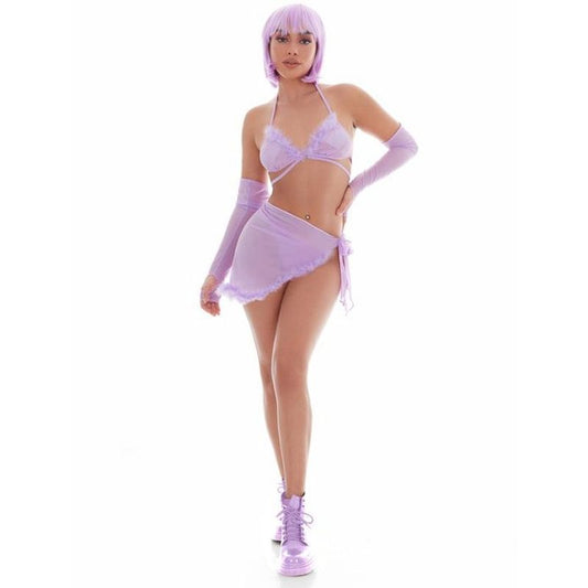 Feeling Fuzzy Lilac Festival Set incl Pasties-65007-LIL-S/M