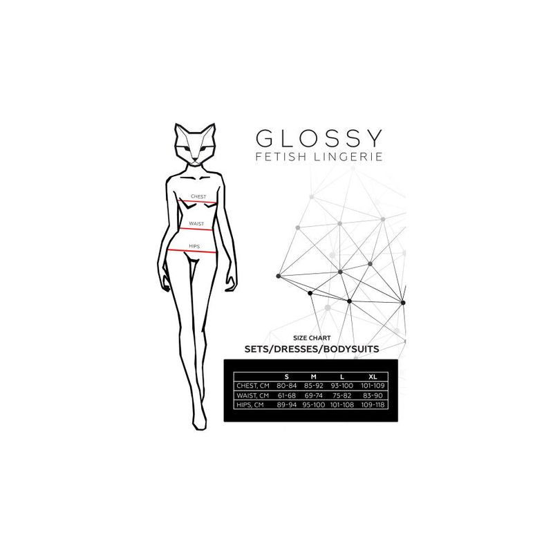 Glossy Nelly Dress Wetlook Black-955059-BLK-S