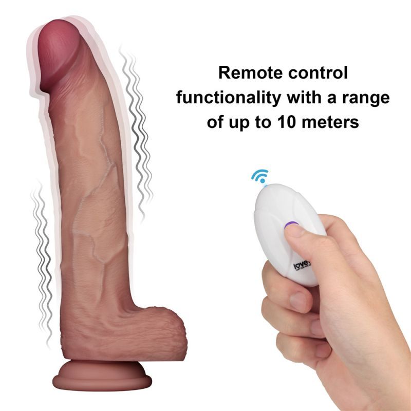 Vibrating Sliding Skin Pro II Silicone Dong 10in-LV417114