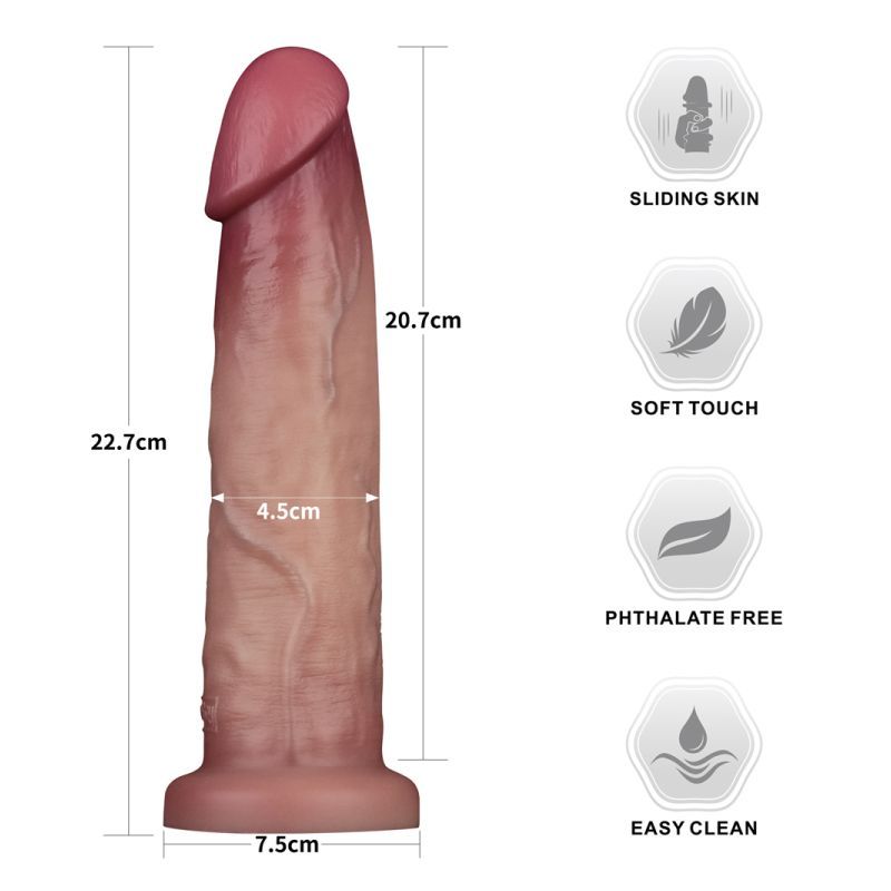 Sliding Skin Pro Dual Layer Silicone Dong 9in-LV417103