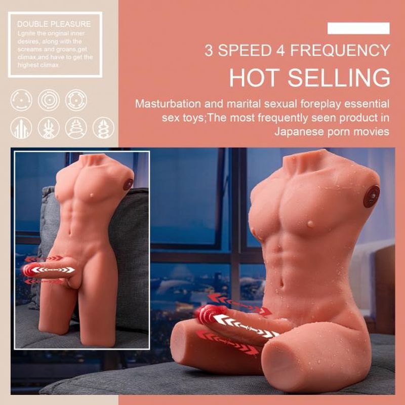 Jason 8kg USB Auto Thrusting 17cm Cock and Ass Male Torso-SQ-MAR30023